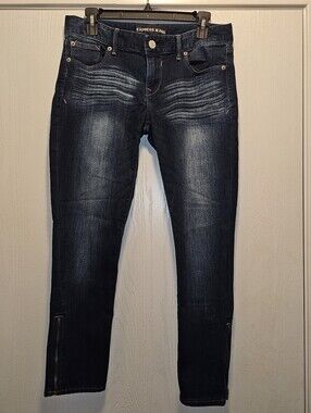 Express Jeans Ankle Legging Stella Low Rise Dark Wash Denim Pants Size 8 Regular